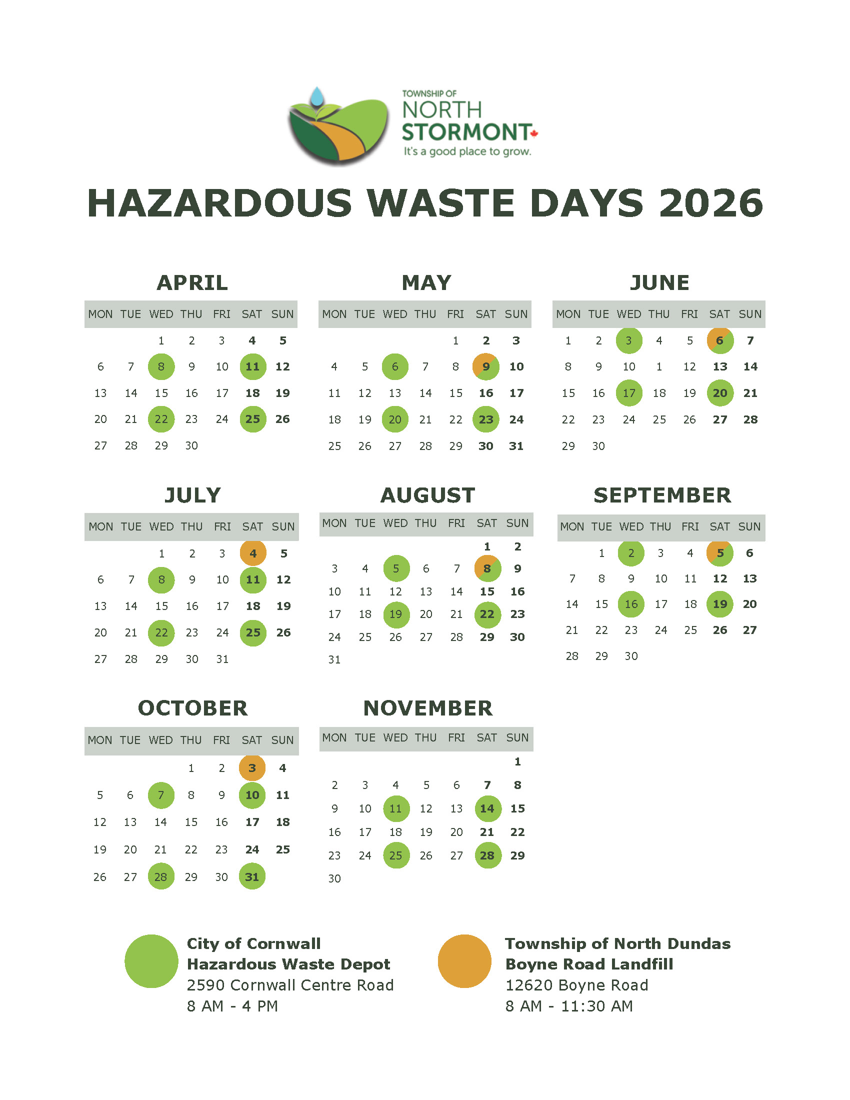 Hazardous Waste Days 2026