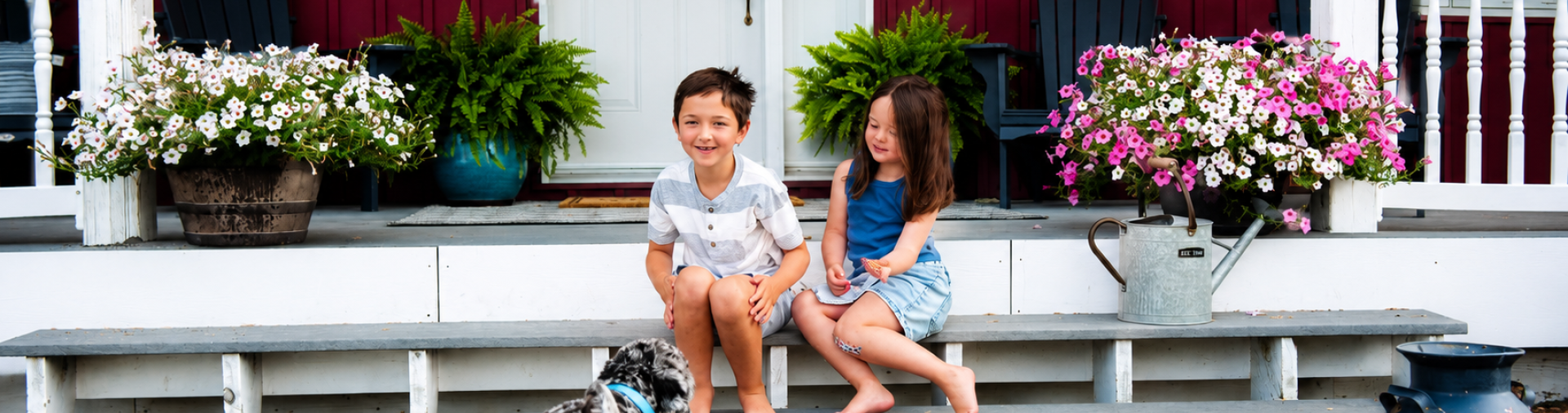 children on a porch