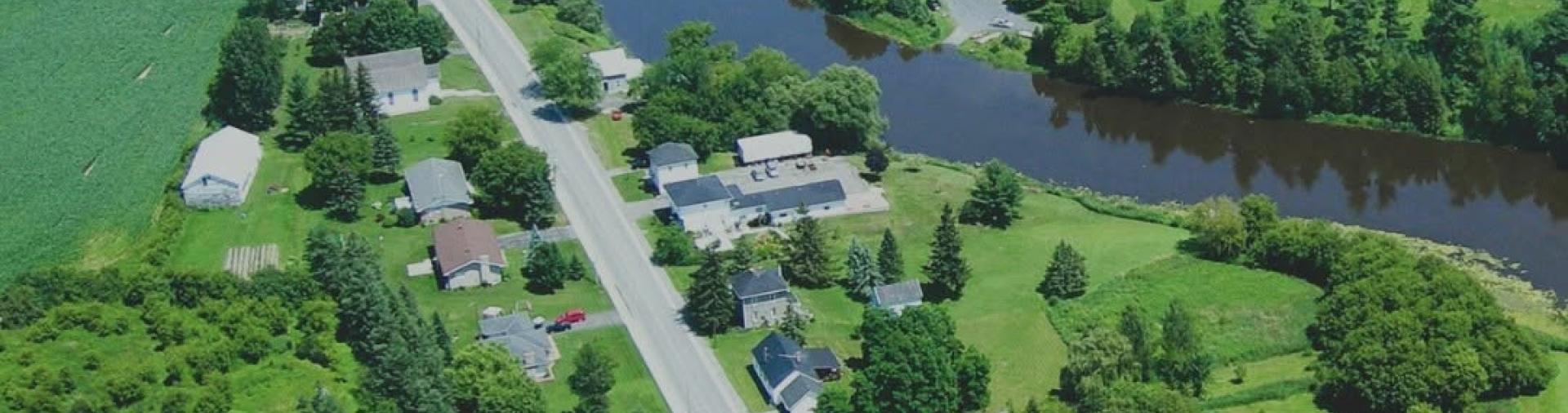 Aerial view of Crysler Ontario