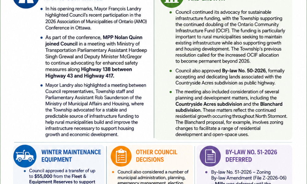 North Stormont Council Meeting Highlights