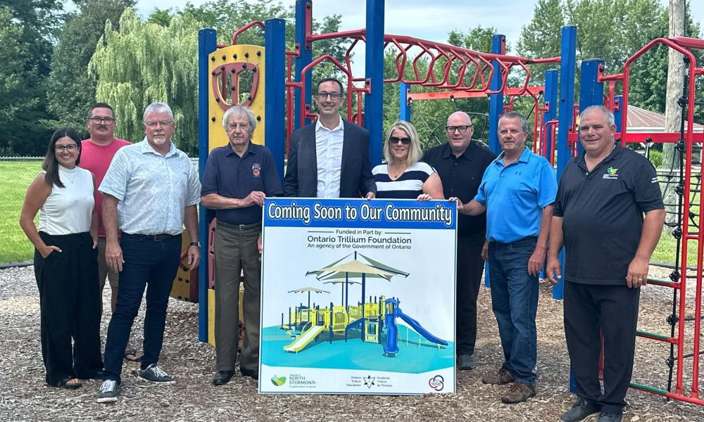 Township representatives at Crysler Playground funding announcement