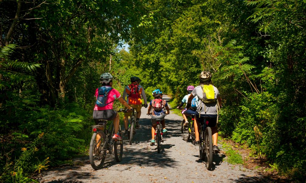 cyclists on the Crysler Recreation Trail