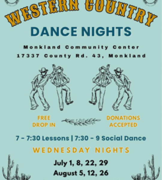 Western country dance nights poster
