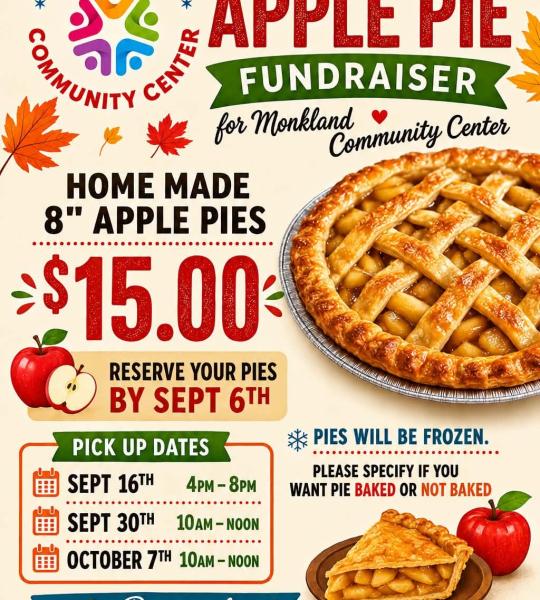 Monkland Community Centre Apple Pie Fundraiser