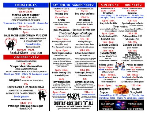 Schedule of Carnaval 