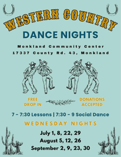 Western country dance nights poster