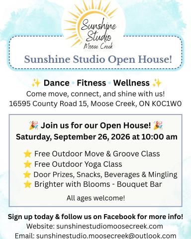 2026 Sunshine Studio Open House poster
