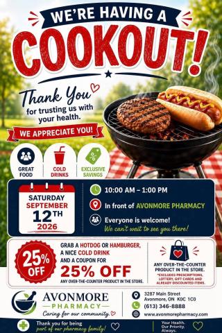 Avonmore Pharmacy 2026 customer appreciation bbq