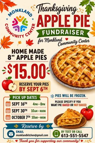 Monkland Community Centre Apple Pie Fundraiser