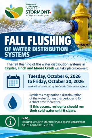 Fall flushing of the municipal water systems