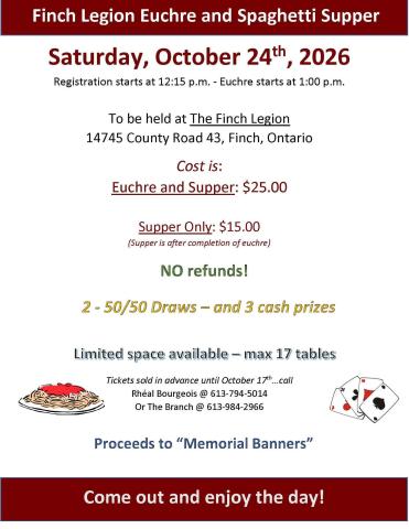 October supper at the Finch Legion
